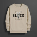 The Block V-Graphic Minimalist Crewneck Sand Beige