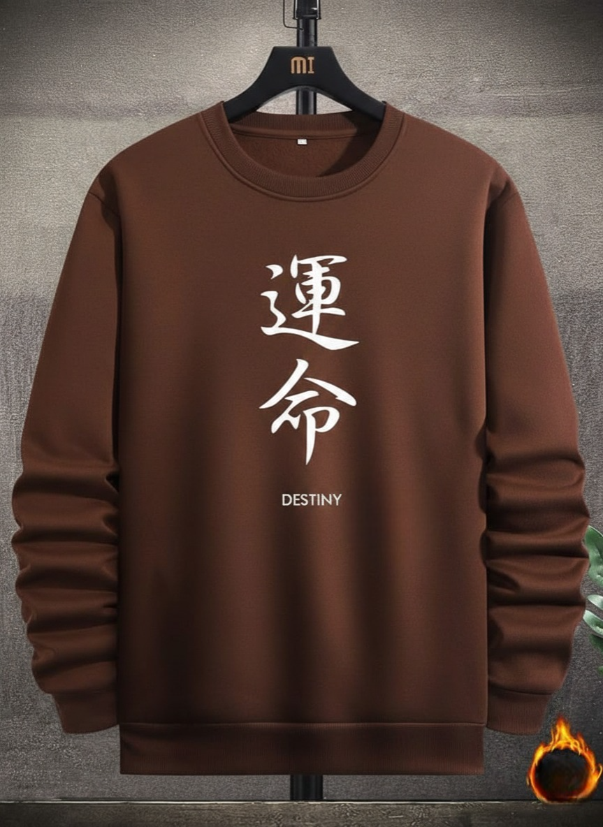 WhatsApp Image 2026-01-16 at 12.40.36 AM (4)-Photoroom Destiny Japanese Kanji Graphic Crewneck Chocolate Brown - Image 1