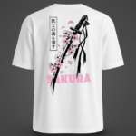 Sakura Blade Japanese Aesthetic Dropshoulder White