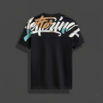 Urban Calligraphy Abstract Script Dropshoulder Black