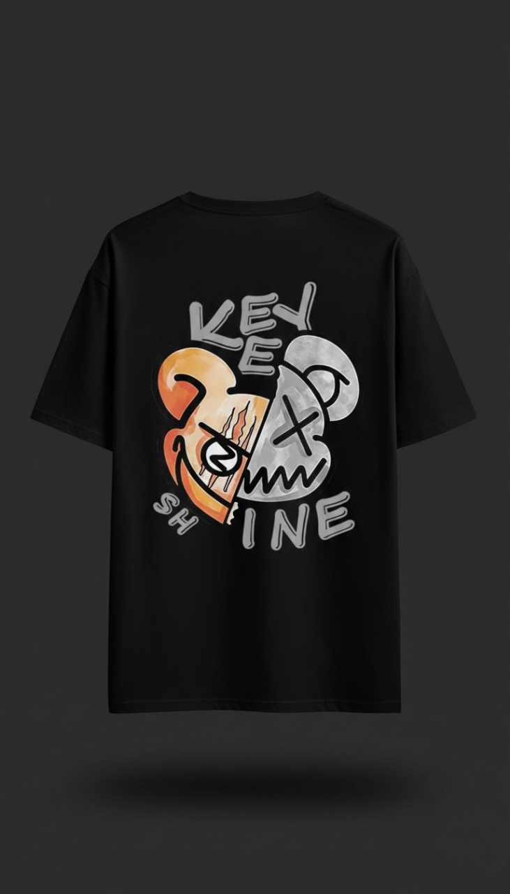 Keep Shine Urban Abstract Dropshoulder Black