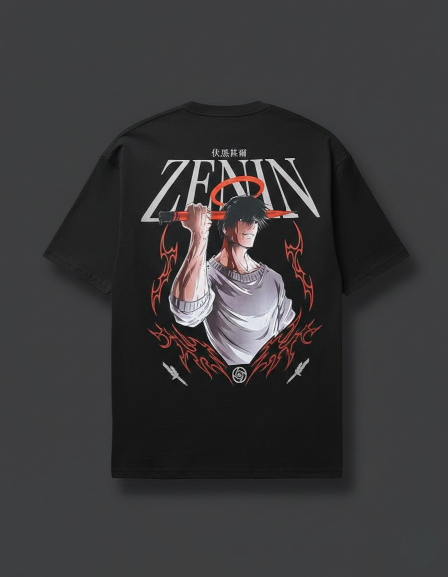 WhatsApp Image 2026-01-16 at 12.41.19 AM (31)-Photoroom Sorcerer Killer Toji Fushiguro Edition Dropshoulder Black - Image 1