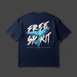 "Free Spirit" Soaring Bird Edition Dropshoulder Navy Blue