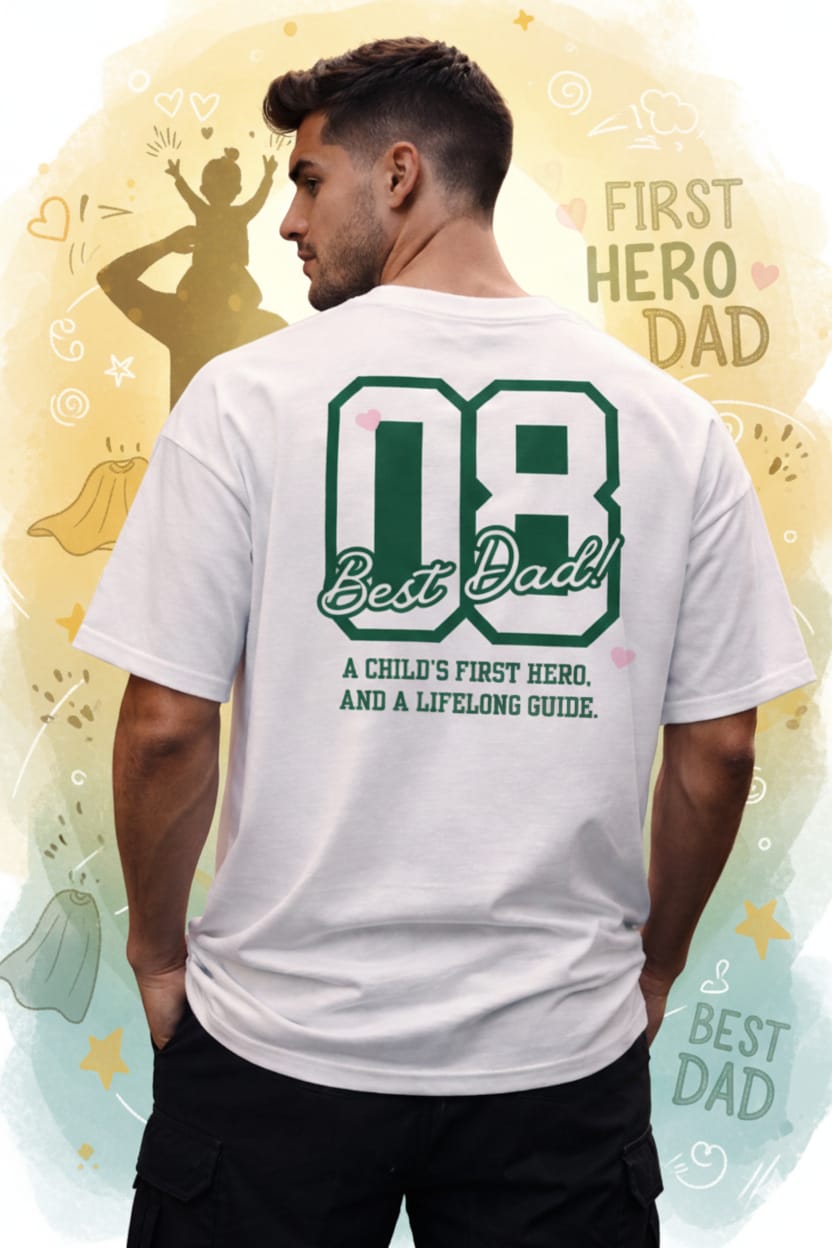 WhatsApp Image 2026-01-22 at 1.44.04 AM (2) First Hero Fatherhood Edition Oversized Dropshoulder White - Image 1