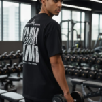 Push Your Limit Iron Motivation Gym Oversized Dropshoulder Black